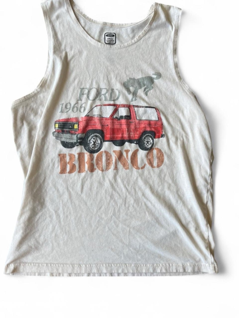 Ford Bronco Graphic White Tank Top
